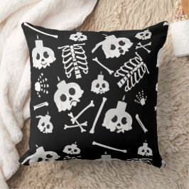 Almofada Padrão de Ossos do Skeleton do Halloween