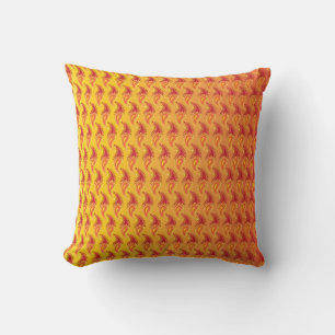 Almofada Padrão de Paisley Persa - Chama Laranja Oriental T