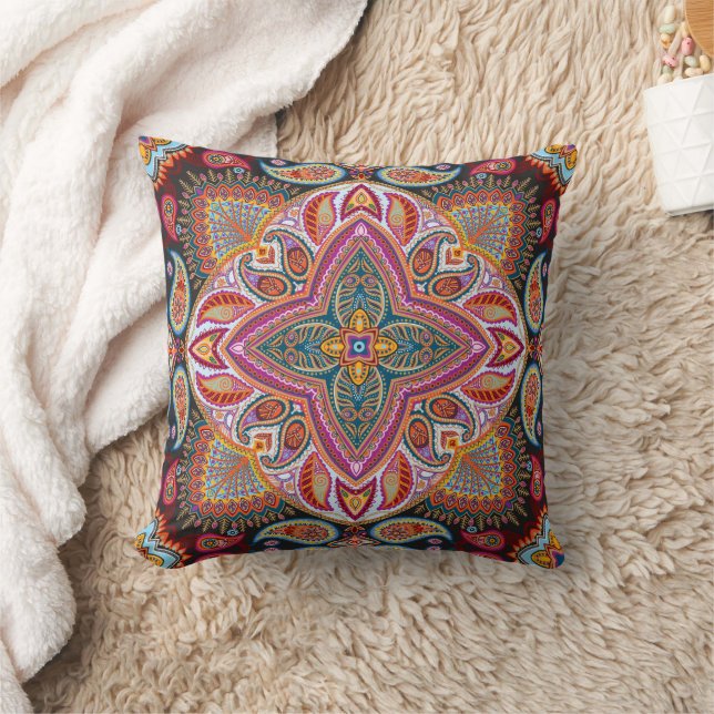 Almofada Padrão de paisley roxo clássico elegante e sofisti (Cobertor)