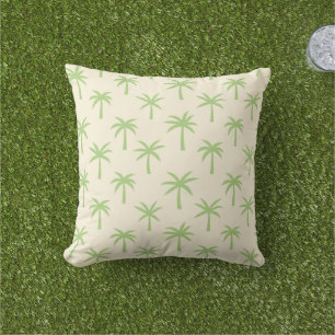 Almofada Padrão de Palmeiras Tropicais Verdes