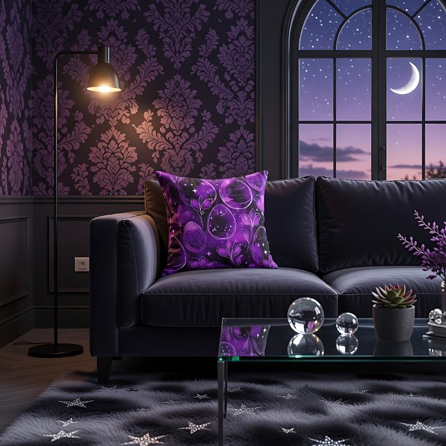 Almofada Padrão de Páscoa Gótico Roxo (Criador carregado)
