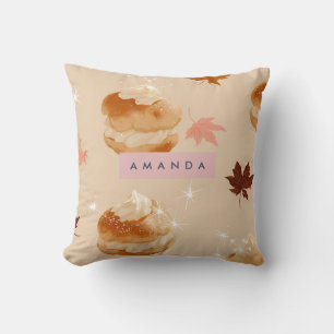 Almofada Padrão de Pastel Cream Puff Pastel Personalizado