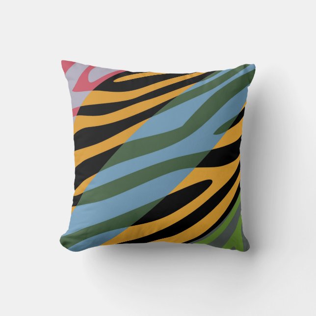 Almofada Padrão de Pele de Impressão da Zebra Retroativa 13 (Frente)