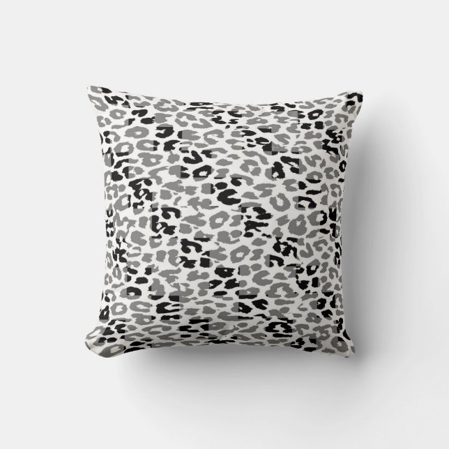 Almofada Padrão de Pele de Impressão do Leopardo Preto e Ci (Frente)