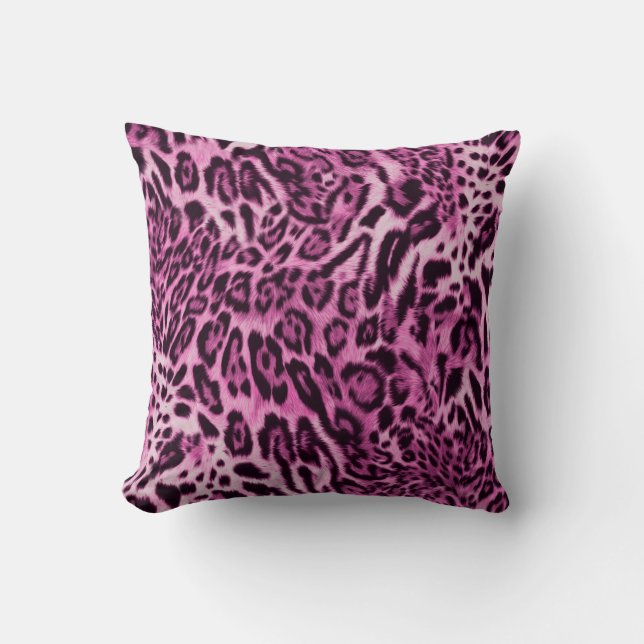 Almofada padrão de pele-leopardo de abstrato pelúcia (Frente)