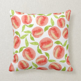 Almofada Padrão de Pêssego de Aquarela