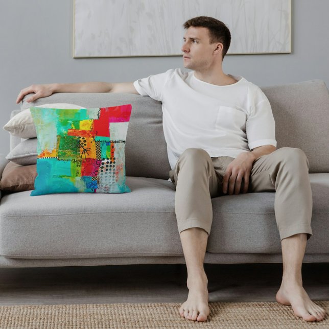 Almofada Padrão de pintura elegante e abstrato e colorido (Criador carregado)