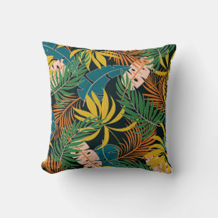Almofada Padrão de Plantas Tropicais de Verão