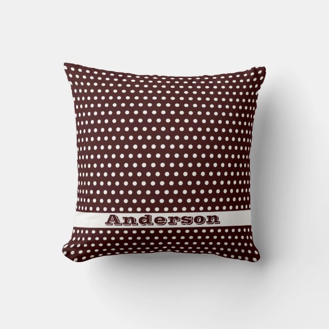 Almofada Padrão de Polkadot Branco Crisp (Frente)