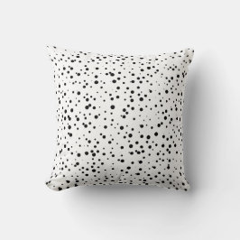Almofada Padrão de Pontos de Confetti em Preto e Branco