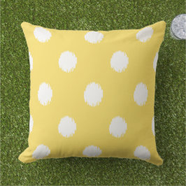 Almofada Padrão de pontos de íkat amarelo moderno
