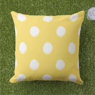 Almofada Padrão de pontos de íkat amarelo moderno