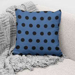 Almofada Padrão de Pontos Modernos Preto Azul