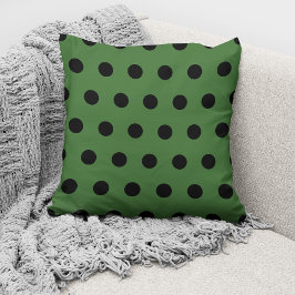 Almofada Padrão de Pontos Modernos Verde Preto