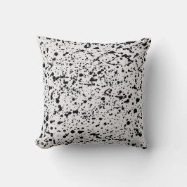 Almofada Padrão de Pontos Pretos e Brancos