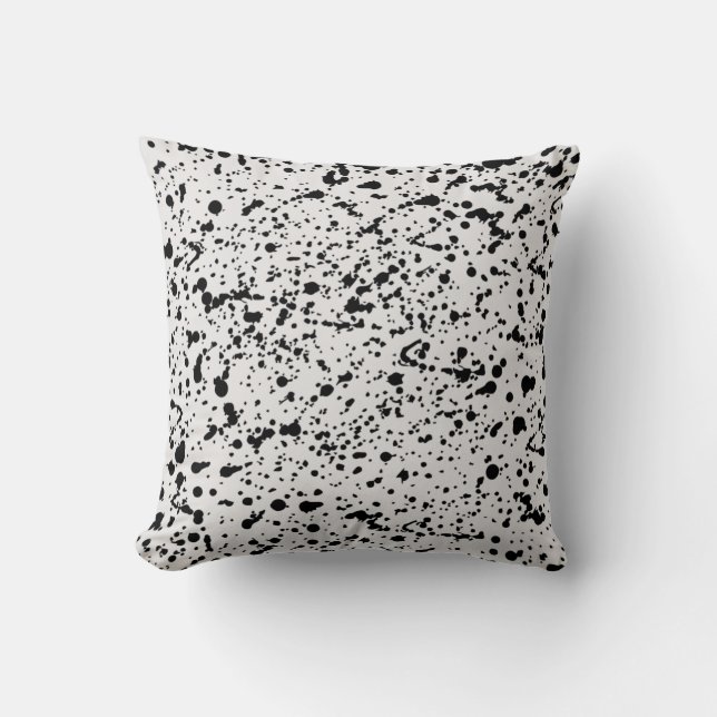 Almofada Padrão de Pontos Pretos e Brancos (Frente)