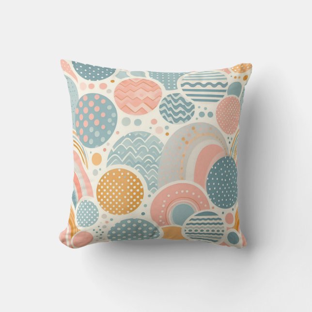 Almofada Padrão de Portas Geométricas Reproduzível (Frente)