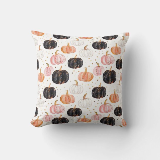 Almofada Padrão de Pumpkin de Quebra de Caqueta Cúbica (Frente)