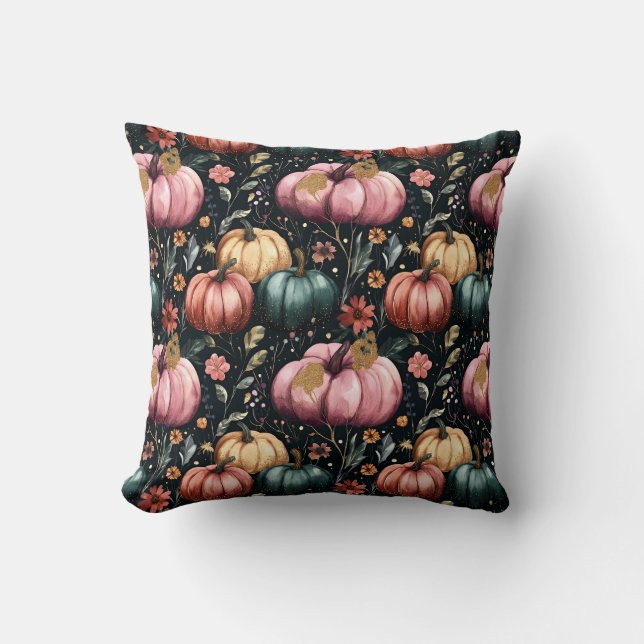 Almofada Padrão de Pumpkin de Quebra de Caqueta Cúbica (Frente)