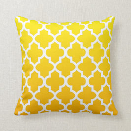 Almofada Padrão de Quatrefoil de Mistura Amarela