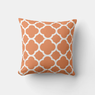 Almofada Padrão de Quatrefoil de Tangerina Claro