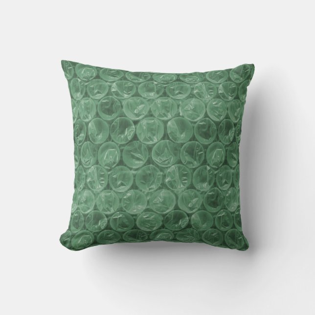 Almofada Padrão de quebra de bolha verde (Frente)
