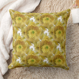 Almofada Padrão de Repetição da Flor de Cactus Amarela no B