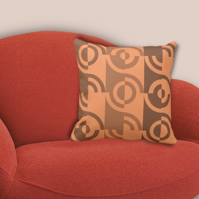 Almofada Padrão de Repetição de Fragmentos do Círculo Laran (Modern Orange Circle Fragments Repeat Pattern Throw Pillow)