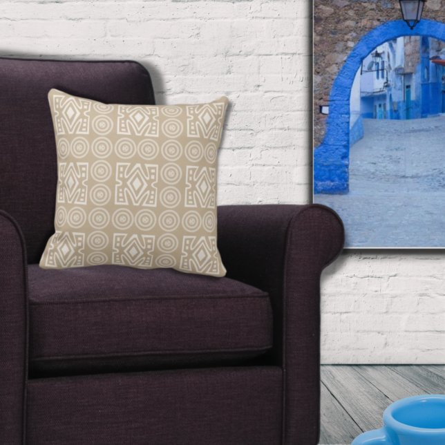 Almofada Padrão de repetição inspirado africano com cores d (Criador carregado)