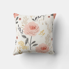 Almofada Padrão de Rosas de Boho Cute