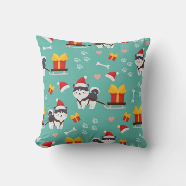 Almofada Padrão de Rouco de Natal (Frente)