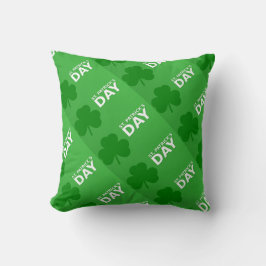 Almofada Padrão de Shamrock do Dia de São Patrício Reversív