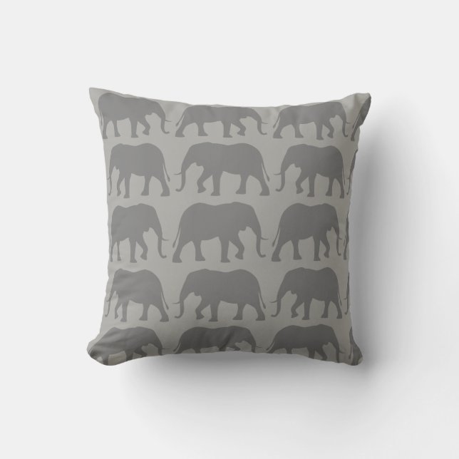Almofada Padrão de Silhouettes de Elefante Africano (Frente)