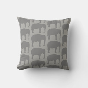 Almofada Padrão de Silhouettes de Elefante Asiático