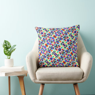 Almofada padrão de sinfonia floral vibrante