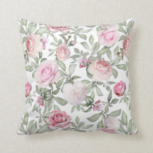 Almofada Padrão De Sobrecarga Floral De Rosa De Chic