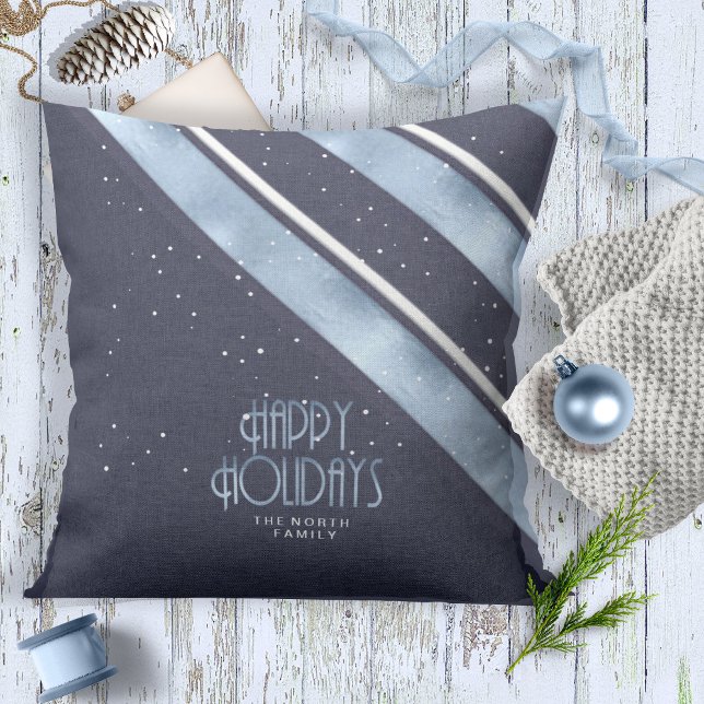 Almofada Padrão de Stripe de Natal Azul/Branco ID862 (Criador carregado)