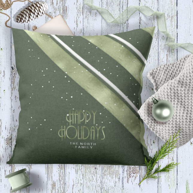 Almofada Padrão de Stripe de Natal Verde/Branco ID862 (Criador carregado)