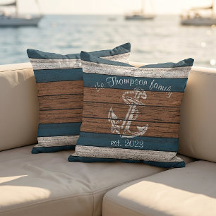 Almofada Padrão de tábuas de madeira vintage personalizadas