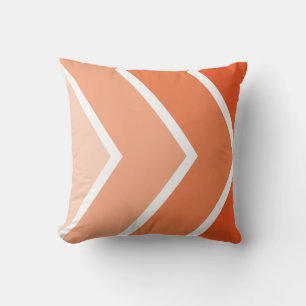 Almofada Padrão de Tangerine Ombré Chevron Stripes