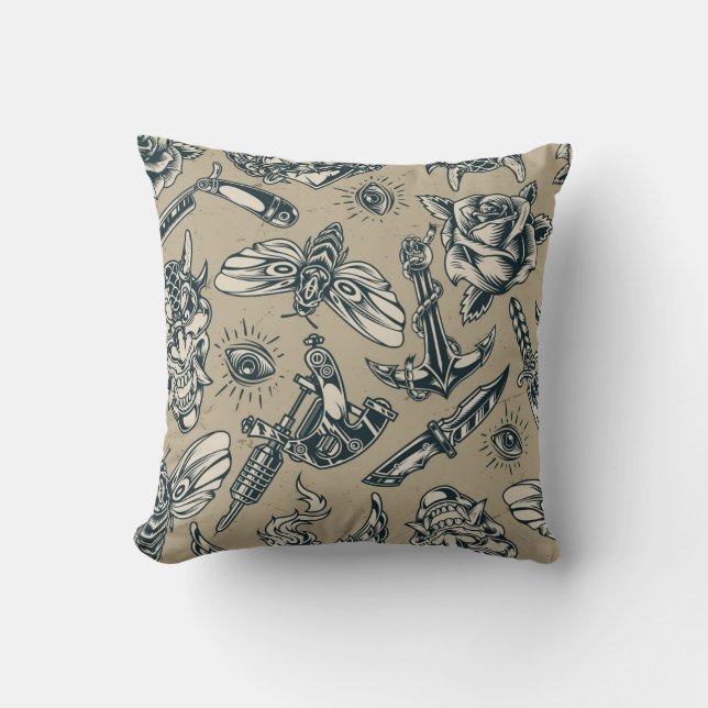 Almofada Padrão de Tatuagem Retroativa (Frente)