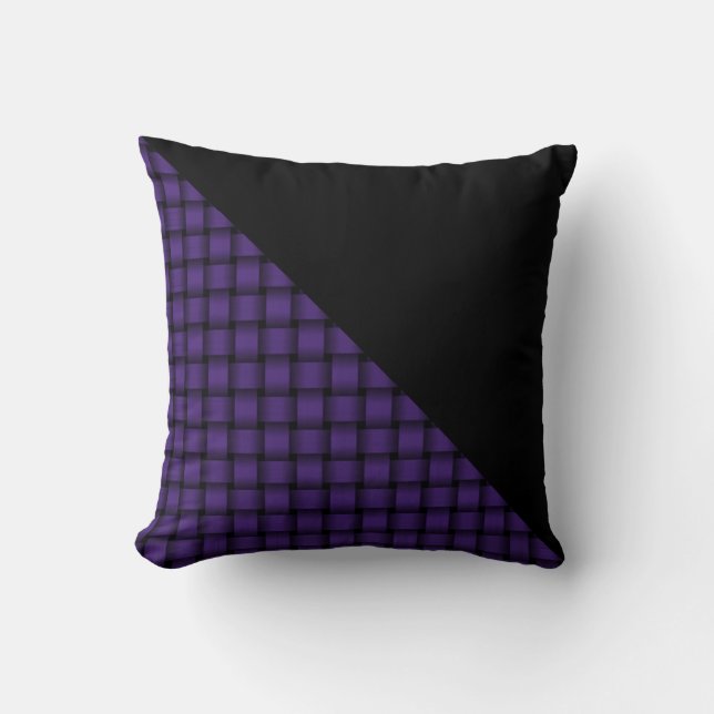 Almofada Padrão de Tear Americano Roxo c/ Preto (Frente)