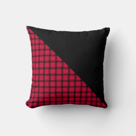 Almofada Padrão de Tear de Rosa Americana com Preto