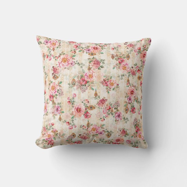Almofada Padrão de textura floral têxtil, sabstrato, ba (Frente)
