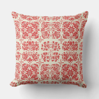 Almofada Padrão de Toile de Chinoiserie Vermelho e Branco