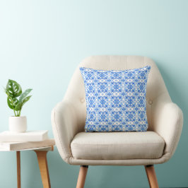 Almofada Padrão de Toile Francês Azul