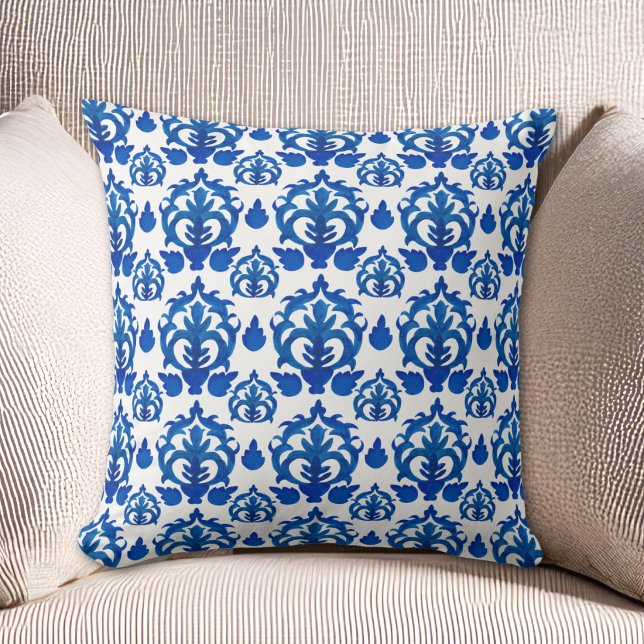 Almofada Padrão de Toile Francês Azul (Criador carregado)