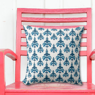 Almofada Padrão de Toile Francês em Azul Aquarela