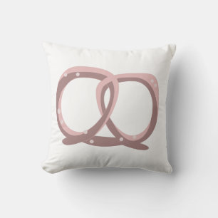 Almofada Padrão de Torção de Pretzel Salgado Rosa