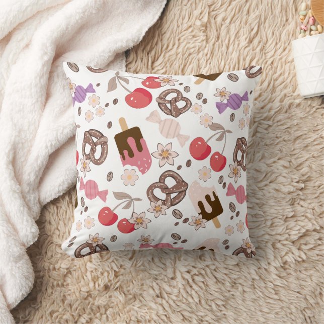 Almofada Padrão de tratamentos doces e salgados (Cobertor)